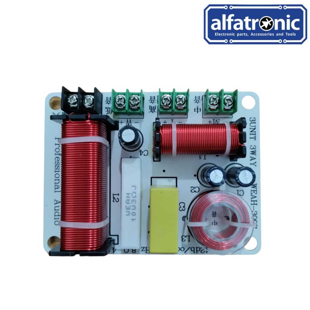 CROSSOVER 3 WAY G3 WEAH 3007 SP LOW 12"-15", SP MID 5"-8" 350W, LF:20Hz-950Hz , MF:950Hz-3,75 KHz, HF : 3,75KHz-20KHZ, Imp 4Ω-8Ω