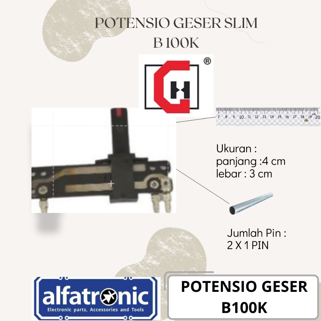 POTENSIO GESER SLIM TYPE KORKEIN B100K TIPIS