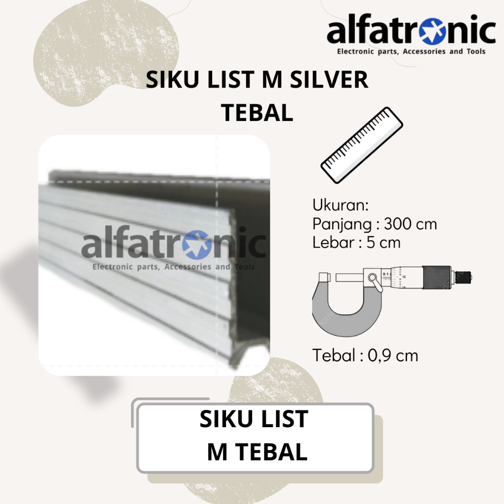 Siku List M Silver (Tebal) Aluminium for Hardcase Box Siku hardcase List U Accesoris Hardcase Per 3M BISA REQUEST UKURAN SAMPAI MAKSIMAL POTONG 1 Meter