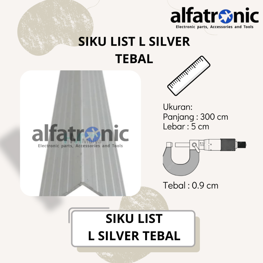 Siku List L Silver (Tebal) Aluminium for Hardcase Box Siku hardcase List L Accesoris Hardcase Per 3M BISA REQUEST UKURAN SAMPAI MAKSIMAL POTONG 70CM